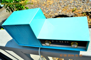 SOLD! - Aug 13, 2014 - Sky Blue SPLIT LEVEL Wacky Looking Retro 1960's or 1970's Wards Airline GEN-1703A AM Works! - [product_type} - Admiral - Retro Radio Farm