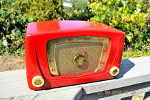 Load image into Gallery viewer, SOLD! - Sept 28, 2014 - CARDINAL RED Retro Vintage 1951 Silvertone Model 5 AM Tube Radio WORKS! - [product_type} - Silvertone - Retro Radio Farm