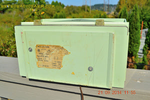 SOLD! - Oct 17, 2014 - PISTACHIO GREEN Retro Jetsons Vintage 1953 RCA Victor S-XD-5 Tube Radio WORKS! - [product_type} - RCA Victor - Retro Radio Farm