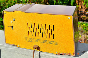 SOLD! - Oct. 22, 2014 - FAUX WOOD GRAIN DIAL! Retro Jetsons Vintage 1963 Motorola T25BN AM Tube Radio WORKS! - [product_type} - Motorola - Retro Radio Farm