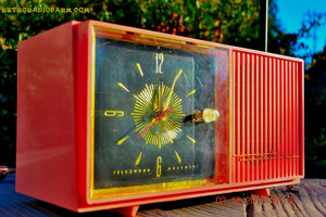 SOLD! - Jan 9, 2015 - HOT PINK Retro Jetsons Vintage 1957 Truetone Western Auto Supply Model DC2852 AM Tube Clock Radio - [product_type} - Truetone - Retro Radio Farm