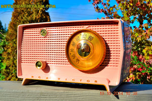 SOLD! - Jan 9, 2014 - PINK TIFFANY Retro Jetsons Vintage 1956 RCA Victor Model 8-X-6F AM Tube Radio WORKS! - [product_type} - RCA Victor - Retro Radio Farm