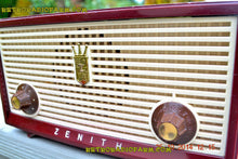 Charger l&#39;image dans la galerie, SOLD! - Dec 30, 2014 - BURGUNDY Retro Jetsons Vintage 1957 Zenith B508R AM Tube Radio WORKS! - [product_type} - Zenith - Retro Radio Farm