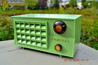 SOLD!- Nov. 8, 2014 BIANCHI GREEN Vintage 1955 Admiral 5R3 AM Tube Radio