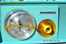Load image into Gallery viewer, SOLD! - Dec 9, 2014 - BABY BLUE Retro Jetsons 1957 Motorola 5C14CW Tube AM Clock Radio WORKS! - [product_type} - Motorola - Retro Radio Farm