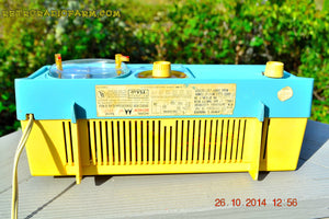 SOLD! - Dec 9, 2014 - BABY BLUE Retro Jetsons 1957 Motorola 5C14CW Tube AM Clock Radio WORKS! - [product_type} - Motorola - Retro Radio Farm
