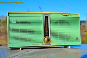 SOLD! - Feb 9, 2016 - WORKING PORTABLE Turquoise Retro Jetsons Vintage 1957 RCA Victor Model TX1-HE AM Battery Only Solid State Radio - [product_type} - RCA Victor - Retro Radio Farm