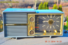 Charger l&#39;image dans la galerie, SOLD! - Dec 5, 2014 - BLUE SLATE Retro Jetsons Vintage 1959 Motorola Model 66C AM Tube Clock Radio WORKS! - [product_type} - Motorola - Retro Radio Farm