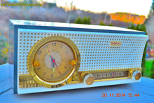 Charger l&#39;image dans la galerie, SOLD! - Dec 17, 2014 - CHARCOAL Retro Jetsons Vintage 1957 Travler Model 50C323 AM Tube Clock Radio WORKS! - [product_type} - Travler - Retro Radio Farm