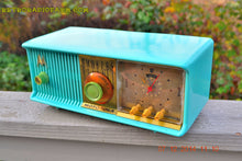 Charger l&#39;image dans la galerie, SOLD! - Dec 17, 2014 - VIVID Turquoise Retro Jetsons 1957 Motorola 57CC Tube AM Clock Radio WORKS! - [product_type} - Motorola - Retro Radio Farm
