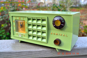 SOLD! - Dec 8, 2014 - PISTACHIO GREEN Vintage 1955 Admiral 5R3 AM Tube Radio Works! - [product_type} - Admiral - Retro Radio Farm