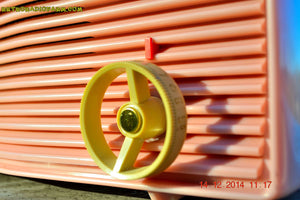 SOLD! - Jan 10, 2015 - PASTEL PINK Retro Jetsons 1957 Motorola 57R4 Tube AM Radio WORKS! - [product_type} - Motorola - Retro Radio Farm