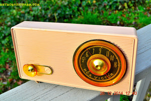 SOLD! - Jan 9, 2014 - MAUVE PINK Retro Jetsons Vintage 1958 RCA 1-RA-36 AM Tube Radio WORKS! - [product_type} - RCA Victor - Retro Radio Farm