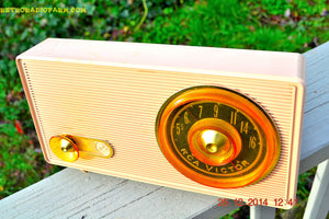 SOLD! - Jan 9, 2014 - MAUVE PINK Retro Jetsons Vintage 1958 RCA 1-RA-36 AM Tube Radio WORKS! - [product_type} - RCA Victor - Retro Radio Farm