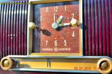 Charger l&#39;image dans la galerie, SOLD! - Jan 19, 2015 - SVELTE Burgundy General Electric Model 543 Retro AM Clock Radio Works! - [product_type} - General Electric - Retro Radio Farm