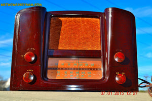 SOLD! - Oct 17, 2015 - ART DECO 1948 Stromberg Carlson Model 1204 AM/FM Brown Swirly Marbled Bakelite Tube Radio Totally Restored! - [product_type} - Stromberg Carlson - Retro Radio Farm