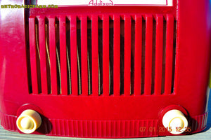 SOLD! - Jan 23, 2015 - CRANBERRY COCKTAIL Art Deco Industrial Retro 1948 Addison Model 55 Bakelite AM Tube AM Radio WORKS! - [product_type} - Addison - Retro Radio Farm
