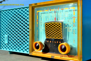 SOLD! - Feb 01, 2015 - DAPHNE BLUE Retro Vintage Jetsons 1953 Philco Model 53-950 Tube AM Clock Radio WORKS! - [product_type} - Philco - Retro Radio Farm