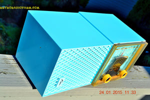 SOLD! - Feb 01, 2015 - DAPHNE BLUE Retro Vintage Jetsons 1953 Philco Model 53-950 Tube AM Clock Radio WORKS! - [product_type} - Philco - Retro Radio Farm