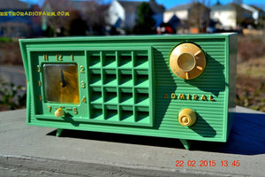 SOLD! - March 20, 2015 - PISTACHIO GREEN Retro Jetsons Mid Century Vintage 1955 Admiral 5R3 AM Tube Radio Totally Restored! - [product_type} - Admiral - Retro Radio Farm