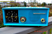 Load image into Gallery viewer, SOLD! - March 1, 2015 - MP3 READY SKY BLUE Turquoise Retro Jetsons 1959 Motorola Model SC13B Tube AM Clock Radio Totally Restored! - [product_type} - Motorola - Retro Radio Farm
