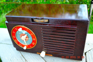 SOLD! - April 19, 2015 - BLUETOOTH MP3 READY - Art Deco 1952 General Electric Model 66 AM Brown Bakelite Tube Clock Radio Totally Restored! - [product_type} - General Electric - Retro Radio Farm