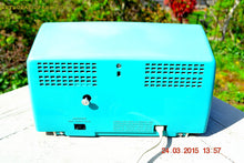 Load image into Gallery viewer, SOLD! - Sept 12, 2015 - Aqua and White Retro Jetsons 1956 RCA Victor 9-C-7LE Tube AM Clock Radio Totally Restored! - [product_type} - RCA Victor - Retro Radio Farm