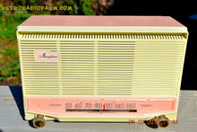 Load image into Gallery viewer, SOLD! - Sept 26, 2016 - COTTON Candy Pink Mid Century Retro Jetsons Vintage 1959 General Electric Model T-132B Musaphonic Tube Radio Totally Restored! - [product_type} - General Electric - Retro Radio Farm
