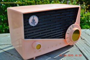 SOLD! - July 19, 2016 - BLUETOOTH MP3 READY - AWESOME Pink And Black Retro Vintage 1957 Emerson 851 AM Tube Radio Totally Restored! - [product_type} - Emerson - Retro Radio Farm