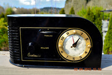 Load image into Gallery viewer, SOLD! - June 4, 2015 - CASABLANCA Black Golden Age Art Deco 1948 Continental Model 1600 AM Tube Clock Radio Totally Restored! - [product_type} - Continental - Retro Radio Farm