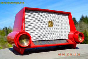 SOLD! - April 14, 2015 - CIMARRON RED Dashboard Retro Jetsons 1953 Motorola 53H Tube AM Radio Works! - [product_type} - Motorola - Retro Radio Farm