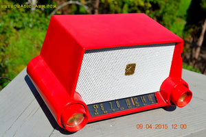 SOLD! - April 14, 2015 - CIMARRON RED Dashboard Retro Jetsons 1953 Motorola 53H Tube AM Radio Works! - [product_type} - Motorola - Retro Radio Farm