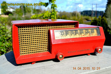 Load image into Gallery viewer, SOLD! - Apr 15, 2017 - MID CENTURY SPLIT LEVEL DREAM Red Retro Vintage 1953 Philco Model 53-563 AM Tube Radio Totally Restored! - [product_type} - Philco - Retro Radio Farm