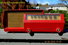 Load image into Gallery viewer, SOLD! - Apr 15, 2017 - MID CENTURY SPLIT LEVEL DREAM Red Retro Vintage 1953 Philco Model 53-563 AM Tube Radio Totally Restored! - [product_type} - Philco - Retro Radio Farm