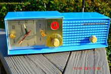 Load image into Gallery viewer, SOLD! - May 28, 2015 - CORNFLOWER BLUE Bi-level Retro Jetsons 1957 Motorola 57CD Tube AM Clock Radio WORKS! - [product_type} - Motorola - Retro Radio Farm