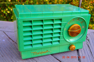 SOLD! - Mar 3, 2016 - LIME GREEN 1948 Retro Vintage Art Deco Motorola Model 58R15 Bakelite AM Tube AM Radio Totally Restored! - [product_type} - Motorola - Retro Radio Farm