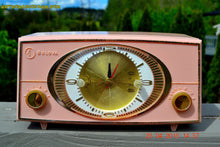 Charger l&#39;image dans la galerie, SOLD! - Sept 9, 2015 - PINK CYCLOPIC Vintage Mid Century Retro Jetsons 1957 Bulova Model 140 Tube AM Clock Radio WORKS! - [product_type} - Bulova - Retro Radio Farm