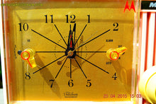Load image into Gallery viewer, SOLD! - Nov 4, 2015 - BLUETOOTH MP3 READY - PRETTY IN PINK Retro Jetsons 1956 Motorola 57CF Tube AM Clock Radio Totally Restored! - [product_type} - Motorola - Retro Radio Farm