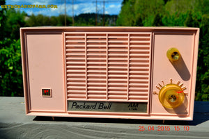 SOLD! - June 21, 2015 - BLUETOOTH MP3 READY - PASTEL PINK Mid Century Vintage 1959 Packard Bell Model 5R9 Tube Radio Totally Restored! - [product_type} - Packard-Bell - Retro Radio Farm