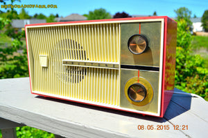 SOLD! - Feb 8, 2016 - BLUETOOTH MP3 READY - SALMON PINK Retro Jetsons Vintage 1959 Truetone Model D2832B AM Tube Radio WORKS! - [product_type} - Truetone - Retro Radio Farm