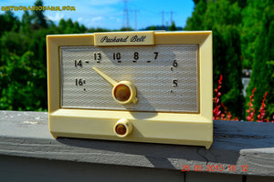 SOLD! - Sept 17, 2015 - IVORY WHITE Retro Jetsons Vintage 1956 Packard Bell 5R1 AM Tube Radio Works! - [product_type} - Packard-Bell - Retro Radio Farm
