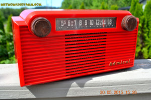 SOLD! - June 8, 2015 - BRIGHT RED Mid Century Vintage Retro Jetsons 1952 Admiral 5G35N AM Tube Radio Totally Restored! - [product_type} - Admiral - Retro Radio Farm