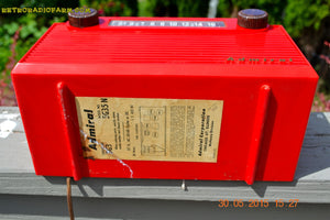 SOLD! - June 8, 2015 - BRIGHT RED Mid Century Vintage Retro Jetsons 1952 Admiral 5G35N AM Tube Radio Totally Restored! - [product_type} - Admiral - Retro Radio Farm