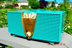 SOLD! - Dec 3, 2015 - AQUAMARINE Twin Speaker Retro Vintage 1959 Philco Model E-816-124 AM Tube Radio Totally Restored! - [product_type} - Philco - Retro Radio Farm