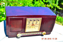 Charger l&#39;image dans la galerie, SOLD! - July 28, 2015 - BLUETOOTH MP3 READY Elegant Burgundy 1955 General Electric Model 543 Retro AM Clock Radio Works! - [product_type} - General Electric - Retro Radio Farm