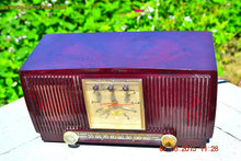 Load image into Gallery viewer, SOLD! - July 28, 2015 - BLUETOOTH MP3 READY Elegant Burgundy 1955 General Electric Model 543 Retro AM Clock Radio Works! - [product_type} - General Electric - Retro Radio Farm