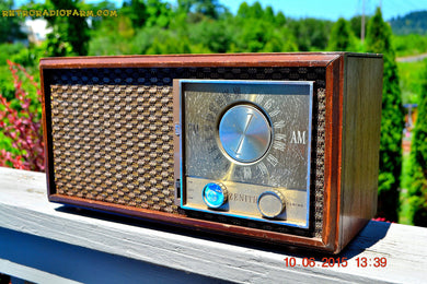 SOLD! - Aug 31, 2015 - HARDWOOD 1964 Zenith Model M730 Brown AM/FM Tube Radio Works Great!