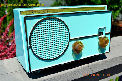 SOLD! - Aug 21, 2017 - SEA GREEN Mid Century Retro Jetsons 1959 Airline Model GEN-1722A Tube AM Radio Works!