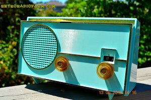 SOLD! - Aug 21, 2017 - SEA GREEN Mid Century Retro Jetsons 1959 Airline Model GEN-1722A Tube AM Radio Works! - [product_type} - Airline - Retro Radio Farm