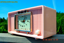 Load image into Gallery viewer, SOLD! - Sept 9, 2015 - BLUETOOTH MP3 READY - BIG PINK Mid Century Retro Jetsons 1956 Sylvania Model R598-7509 Tube AM Clock Radio Totally Restored! - [product_type} - Sylvania - Retro Radio Farm